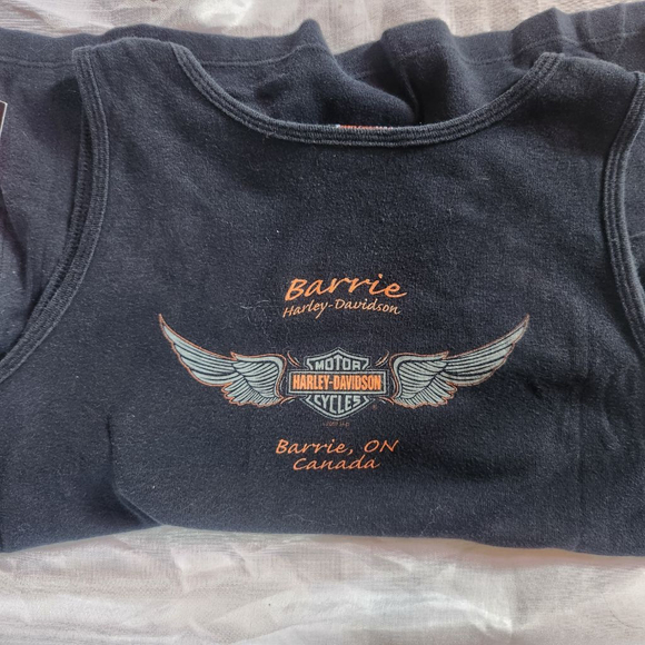 Harley-Davidson Vintage Sparkle Graphic Black Tank Top Size L Barrie Ontario - Picture 3 of 3